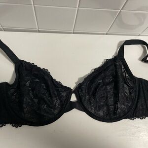 Black Floral Lace Underwire Bra